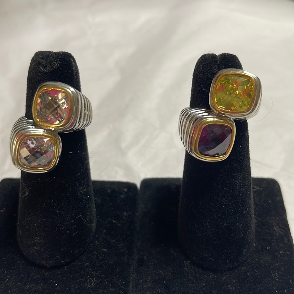 Set of two designer inspired bypass rings
